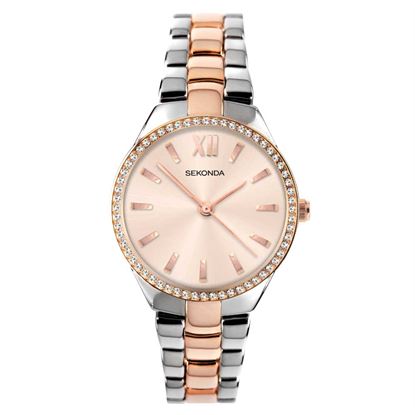 Picture of Rose gold and silver women’s watch 