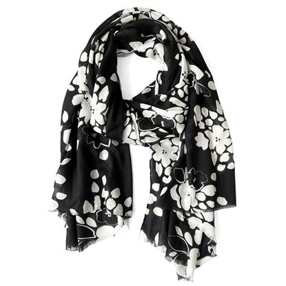 Picture of Club Rochelier - print scarf Black/White floral
print scarf