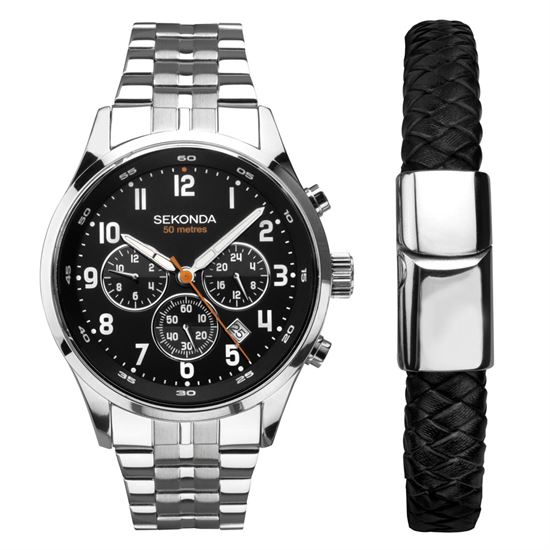 Picture of Chronograph Watch and Bracelet Gift Set SEKONDA