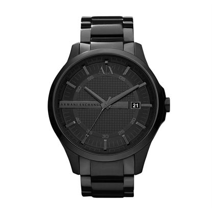 Picture of “Hampton” Three-Hand Black Stainless Steel Watch ARMANI EXCHANGE