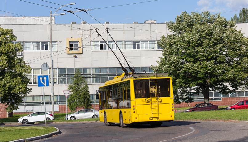 אוטובוס חשמלי. קייב, אוקראינה