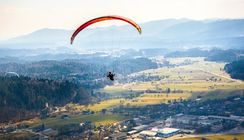 Paraglider on Carmel Mountain