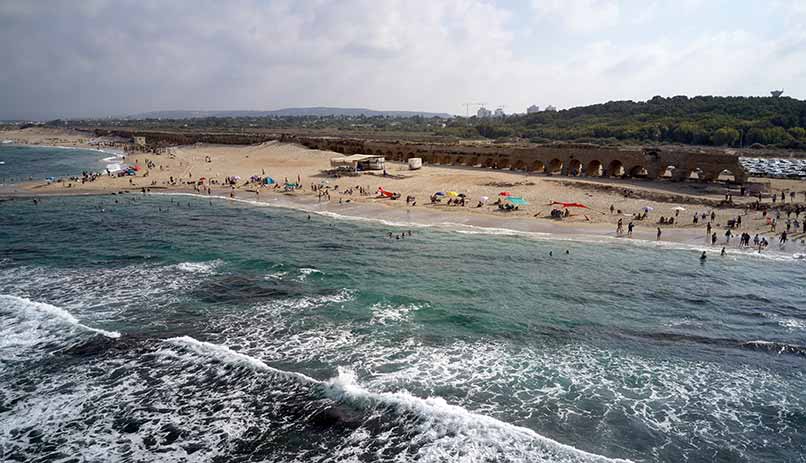 The beautiful beach of Caesarea. Photo by Lior Avitan