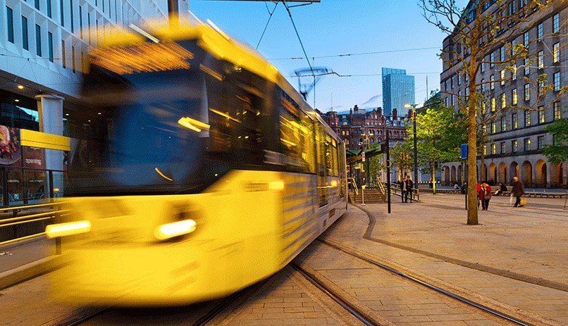 מנצ'סטר, טראם, רכבת חשמלית
