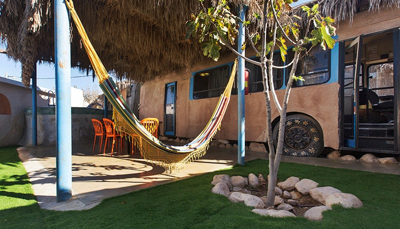Sleep in a bus in the Negev Desert