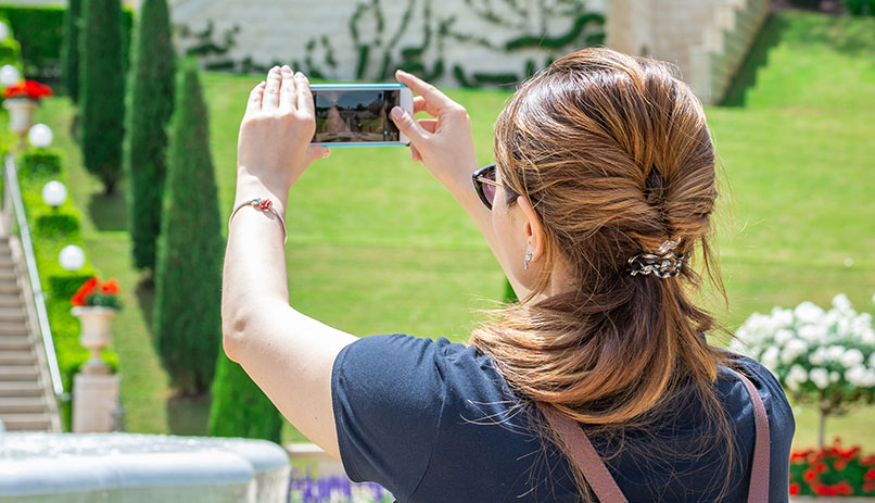 Selfie in Bahai Gardens in Haifa