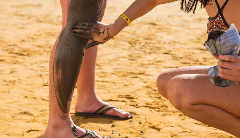 The black mud of the Dead Sea. Photo by Udi Goren