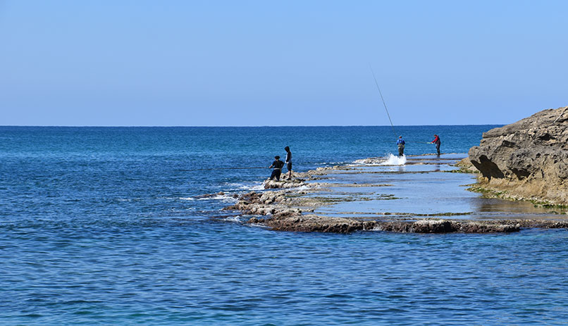 Fishing in Dor Habonim Beach